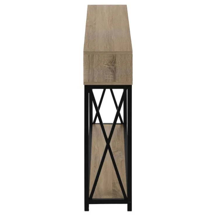 Monarch Accent table - 48"l / taupe / black metal hall console - Dark Taupe Best