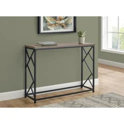Monarch Accent table - 44"l / taupe / black metal hall console - Dark Taupe Best