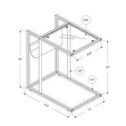 Monarch Accent table - / chrome metal with a magazine rack - White Hot