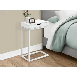 Monarch Accent table - / metal with a drawer - White Sale