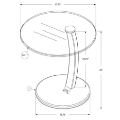 Monarch Accent table - bentwood with tempered glass - White Hot