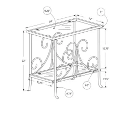 Monarch Accent table - metal with tempered glass - White New