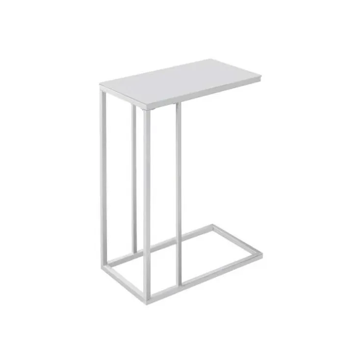 Monarch Accent table - metal with frosted tempered glass - White Online