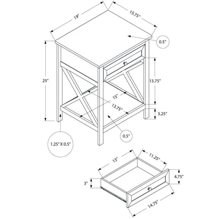 Monarch Accent table 25"h - White Online