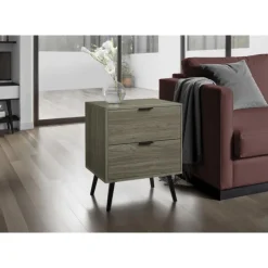 Monarch Accent Table 24"H with Storage - Grey Clearance