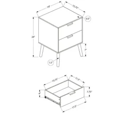 Monarch Accent table 24"h with storage - Walnut Clearance