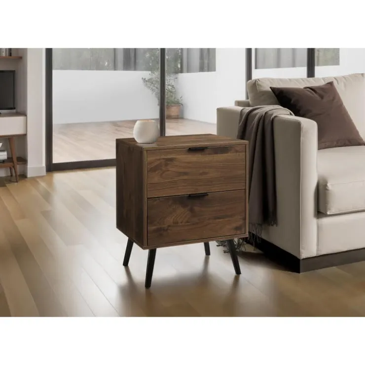 Monarch Accent table 24"h with storage - Walnut Clearance