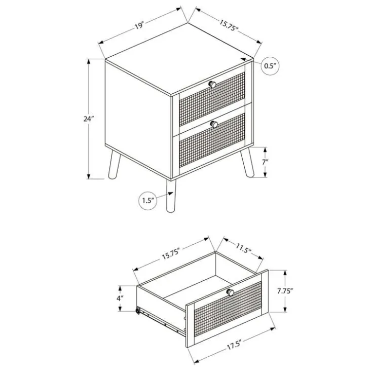 Monarch Accent Table 24"H with Storage - White Clearance