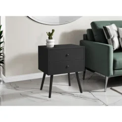 Monarch Accent Table 24"H with Storage - Black