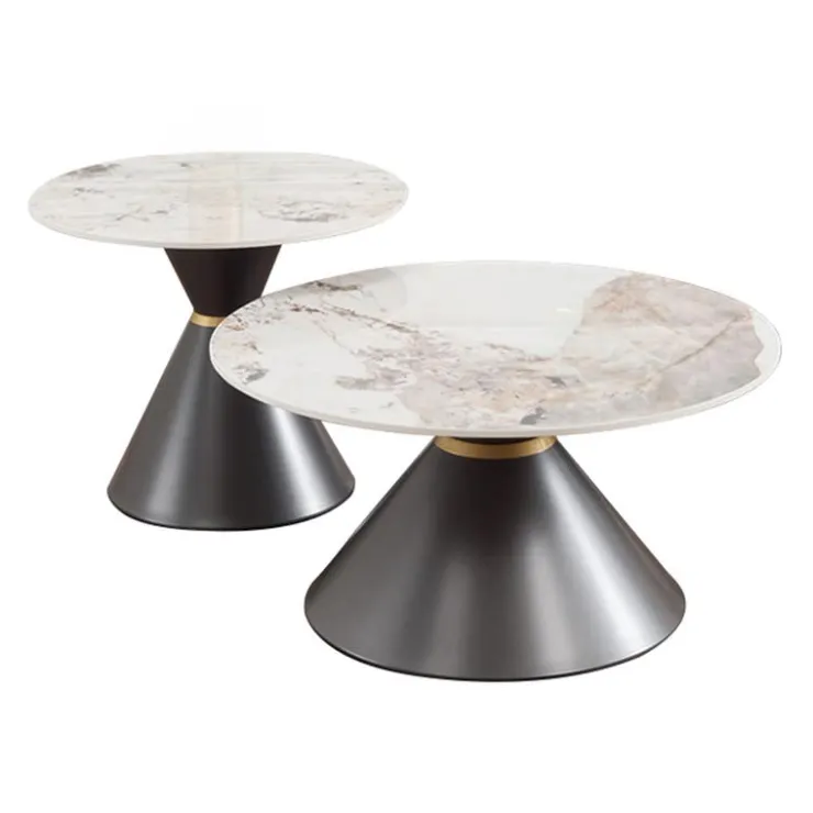 Accent Table Set - 2 pcs White/Grey/Gold Best