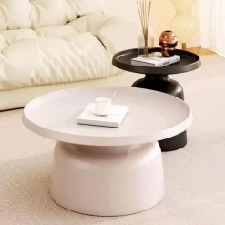 Accent Table Set - 2 pcs White/Black Clearance
