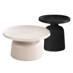 Accent Table Set - 2 pcs White/Black Clearance