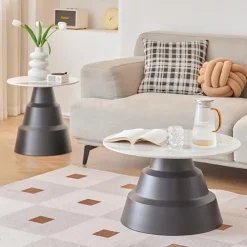 Accent Table Set - 2 pcs White/Grey/Black Best
