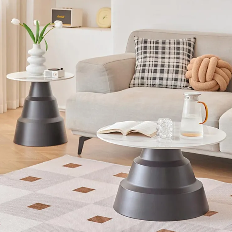Accent Table Set - 2 pcs White/Grey/Black Best