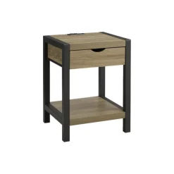 Monarch Accent Table with Storage, Power Outlet, and USB Ports - DARK TAUPE Hot