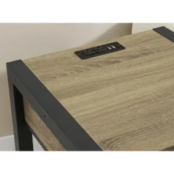 Monarch Accent Table with Storage, Power Outlet, and USB Ports - DARK TAUPE Hot