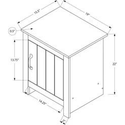 Monarch Accent Table with Storage - Light Beige Clearance