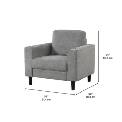 Armchair with Cup Holders Grey Discount
