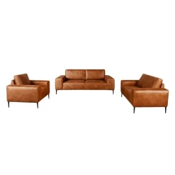 Armchair with Deep Seat and Square Armrests Brown Discount