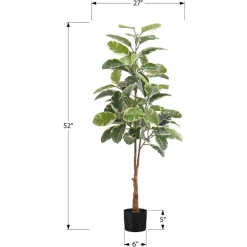 Monarch Artificial plant - 52"h / indoor rubber tree in a 5" pot Green Clearance