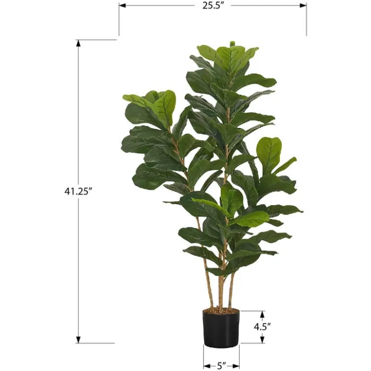 Monarch Artificial plant - 41"h / indoor fiddle tree in a 5" pot Green Clearance