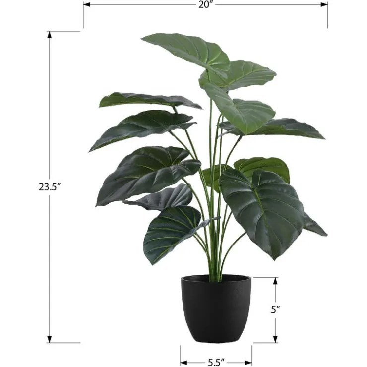 Monarch Artificial plant - 24"h / indoor alocasia in a 5" pot Green New