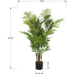 Monarch Artificial plant - 47"h / indoor areca palm tree/ 5" pot Green