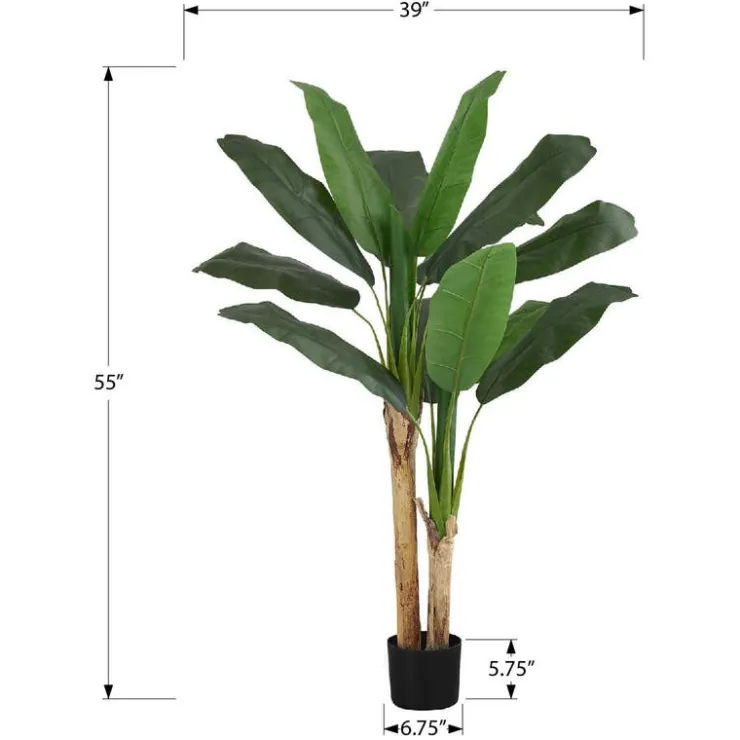 Monarch Artificial plant - 55"h / indoor banana tree in a 6" pot Green Clearance