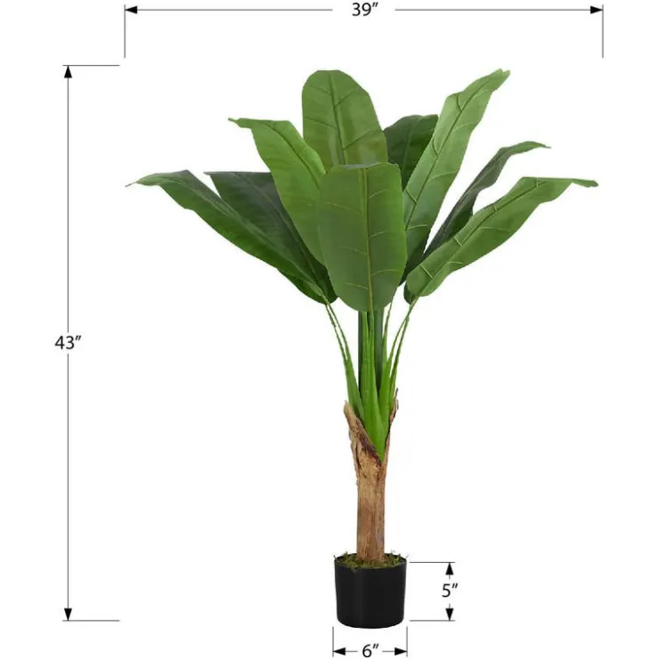 Monarch Artificial plant - 43"h / indoor banana tree in a 5" pot Green Outlet