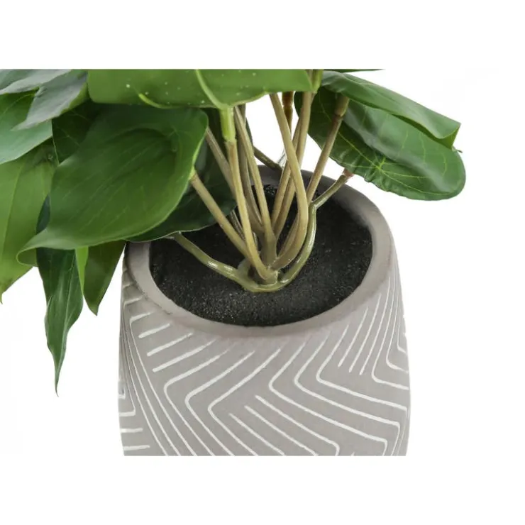Monarch Artificial plant - 2pcs / 8"h alocasia / 5" cement pot Green Online