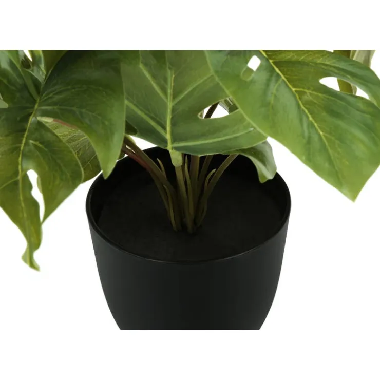Monarch Artificial plant - 2pcs / 13"h monstera/calathea/ 4" pot Green
