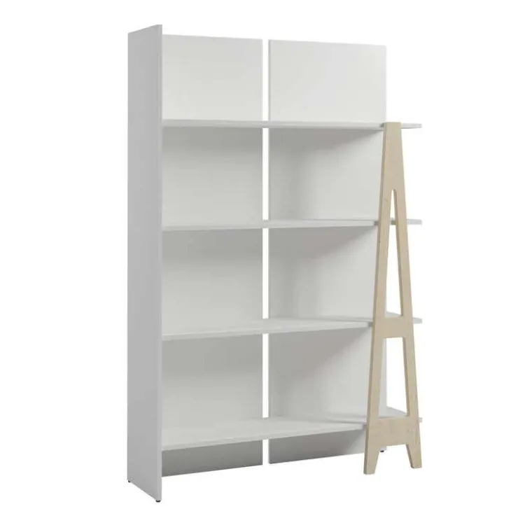 Nexera Atypik Bookcase, White And Plywood - White and Beige Discount