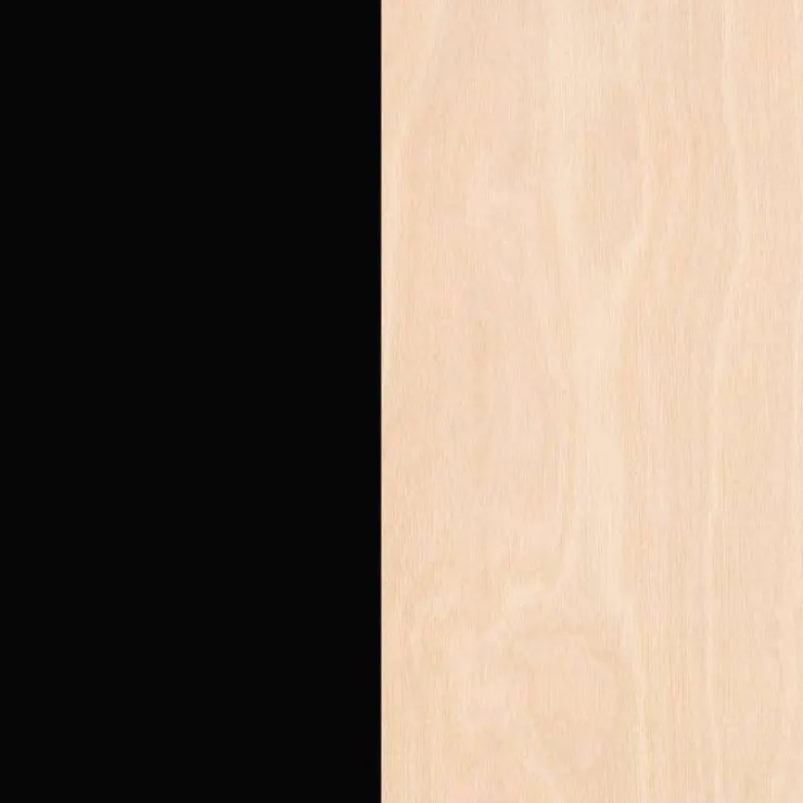 Nexera Atypik 2-Drawer Desk, Black And Plywood - Black and Beige