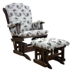 Ball-Bearing Gliding Footrest - Patterned Fabric CHOCOLATE Clearance