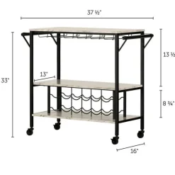 Meubles South Shore Bar Cart - South Shore Faux Marble and Black