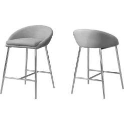 Monarch Barstool - 2pcs / fabric / chrome / counter height Grey Hot