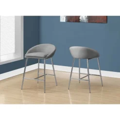 Monarch Barstool - 2pcs / fabric / chrome / counter height Grey Hot