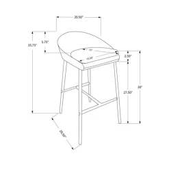 Monarch Barstool - 2pcs / fabric / chrome base / bar height Grey New