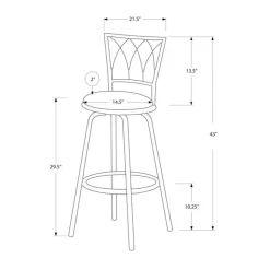 Monarch Barstool - 2pcs / 43