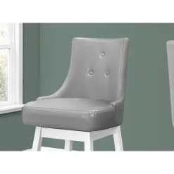 Monarch Barstool - set of 2 / swivel / tufted back rest / upholstered / bar height -4 Grey Online