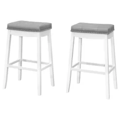 Monarch Barstool - set of 2 / tufted / nailhead trim / upholstered / bar height - 29