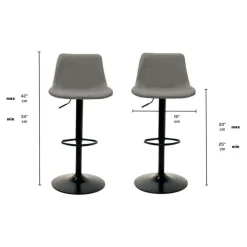 Barstools (Set of 2) Grey Clearance