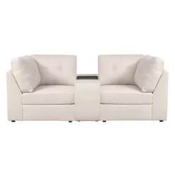 Modular Loveseat with Console - 3 pcs Beige Online