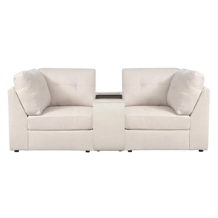 Modular Loveseat with Console - 3 pcs Beige Online