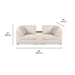 Modular Loveseat with Console - 3 pcs Beige Online