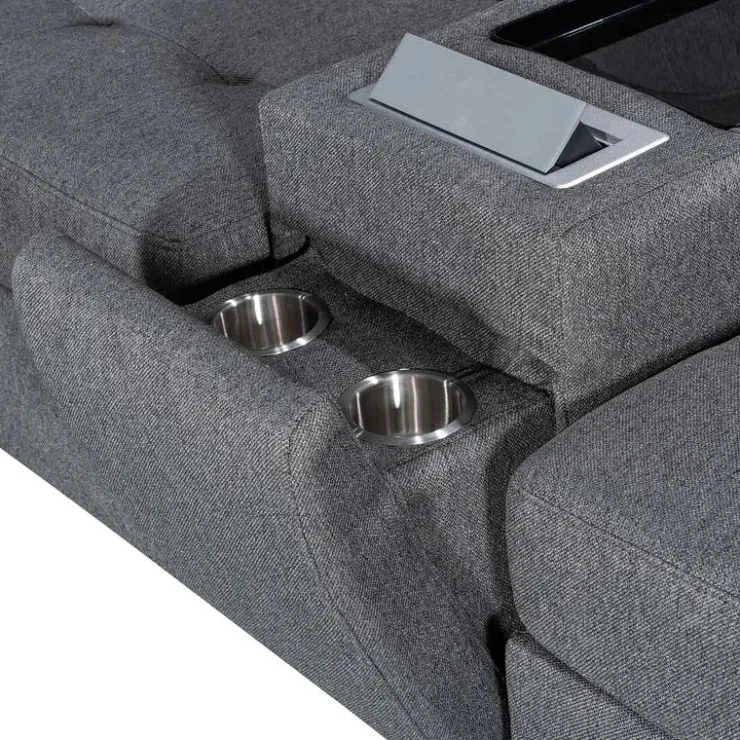 Modular Sectional with Console - 6 pcs Beige