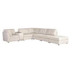 Modular Sectional with Console and Ottoman - 7 pcs Beige Online
