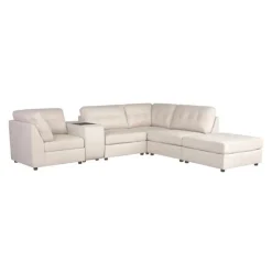 Modular Sectional with Console and Ottoman - 6 pcs Beige Sale