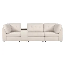 Modular Sofa with Console - 4 pcs Beige Outlet