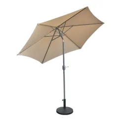 Beige Tilting Patio Umbrella with Base - 9 ft Black/Grey Outlet